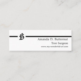 ゴシック様式手紙"B"のクラシックな英国のイニシャル スキニー名刺