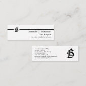 ゴシック様式手紙"B"のクラシックな英国のイニシャル スキニー名刺 (正面/裏面)