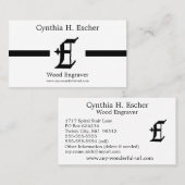 ゴシック様式手紙"E"のクラシックな英国のイニシャル 名刺 (正面/裏面)