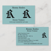 ゴシック様式手紙"R"のクラシックな英国のイニシャル 名刺 (正面/裏面)