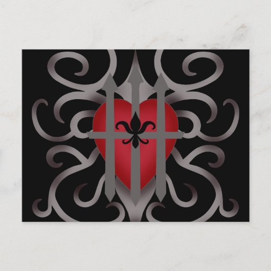 ゴシック様式投獄されたハートのバレンタインデー シーズンポストカード (正面)