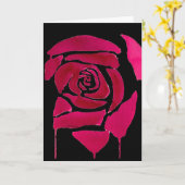 ゴシック様式抽象芸術のばら色の水彩画のオリジナルの芸術 カード (黄色い花)