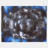 ゴシック様式星明かりの夜収穫者のサテンのエアブラシのファンタジー フリースブランケット (正面(横))