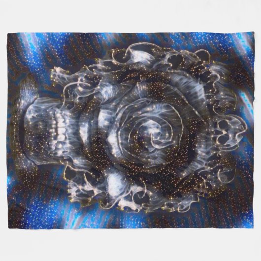 ゴシック様式星明かりの夜収穫者のサテンのエアブラシのファンタジー フリースブランケット (正面(横))