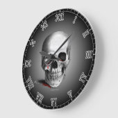 ゴシック様式泣き叫びのスカルの恐怖血は赤いファンタジーを引き裂きます ラージ壁時計 (傾斜)