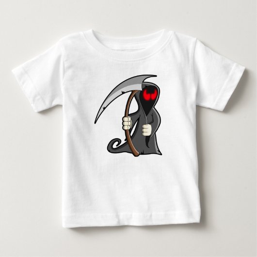 ゴシック様式漫画の死神ハロウィン ベビーTシャツ (正面)
