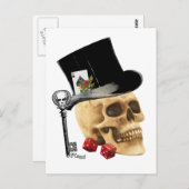 ゴシック様式相場師のスカルの入れ墨のデザイン ポストカード (正面/裏面)