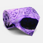 ゴシック様式紫色のスカル ネクタイ (ロール)