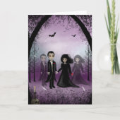 ゴシック様式結婚式の挨拶状 カード (正面)