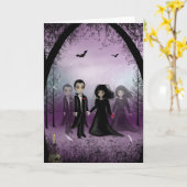 ゴシック様式結婚式の挨拶状 カード (黄色い花)