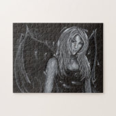 "ゴシック様式美しい"の暗いファンタジーの芸術のパズルの吸血鬼 ジグソーパズル (横)