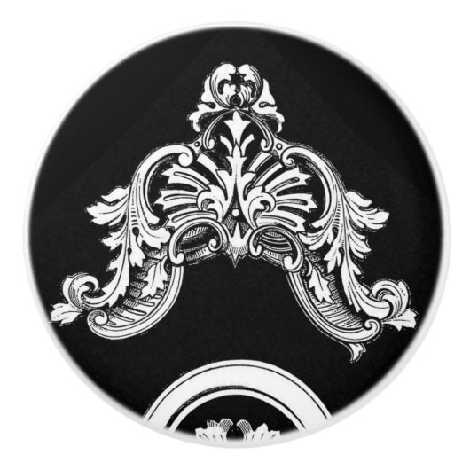 ゴシック様式花のトリムの陶磁器のノブ セラミックノブ (正面)