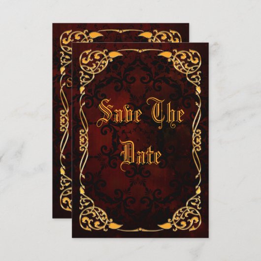 ゴシック様式金ゴールドによって組み立てられる菓子16の保存日付 セーブザデート (正面/裏面)