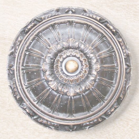 ゴシック様式青銅色の仕事の円形浮彫りのコースター コースター (正面)