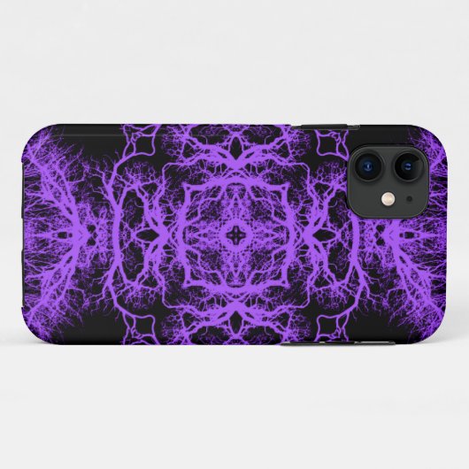 ゴシック様式黒いおよび紫色の設計 Case-Mate iPhoneケース (裏面(横))