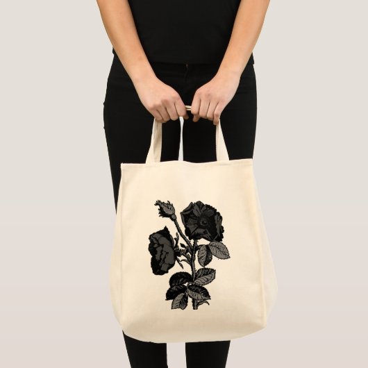 ゴシック様式黒いアンティークは上がりました トートバッグ (正面(商品))