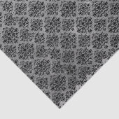 ゴシック様式黒いスカルのグランジなダマスク織パターン 薄葉紙 (詳細)