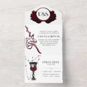 ゴシック様式 | デス私たちパーツブラックレッドエンツリー オールインワン招待状 (内側)