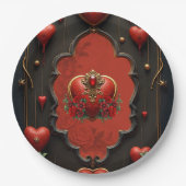 ゴシック様式、ハート、永遠のつながりのtouch。 ペーパープレート (正面)