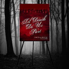 ゴシック様式 |ブラックとレッドの血ドリップウェルカム ポスター