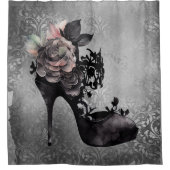 ゴシック様式 |ミュートされたパステルバラファッションStiletto シャワーカーテン (正面)