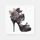 ゴシック様式 |ミュートされたパステルバラファッションStiletto スタンダードカクテルナプキン (正面)