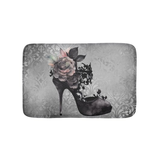 ゴシック様式 |ミュートされたパステルバラファッションStiletto バスマット (正面)