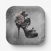 ゴシック様式 |ミュートされたパステルバラファッションStiletto ペーパープレート (正面)