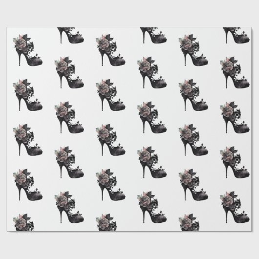ゴシック様式 |ミュートされたパステルバラファッションStiletto ラッピングペーパー (フラット)