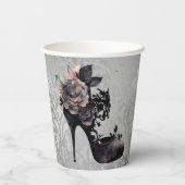 ゴシック様式 |ミュートされたパステルバラファッションStiletto 紙コップ (裏面)