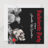 ゴシック様式、岩石、またはバイクもしくは自転車に乗る人ブラックバチェロレッテ 招待状 (正面)