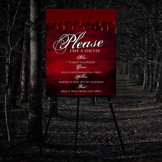 ゴシック様式 |黒と濃い赤の社会的距離 ポスター