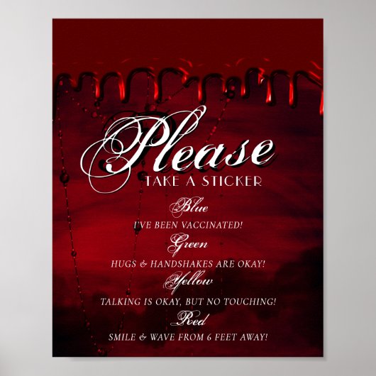 ゴシック様式 |黒と濃い赤の社会的距離 ポスター (正面)