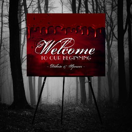 ゴシック様式 |黒と濃い赤結婚の歓迎 ポスター