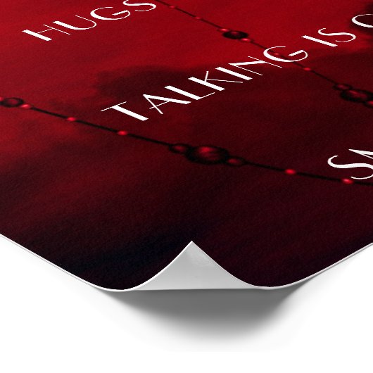 ゴシック様式 |黒と血の赤の社会的距離 ポスター (角)