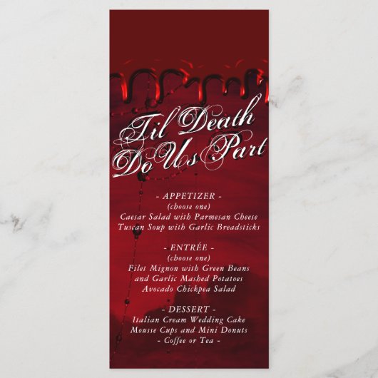 ゴシック様式 |黒と血の赤 メニュー (正面)