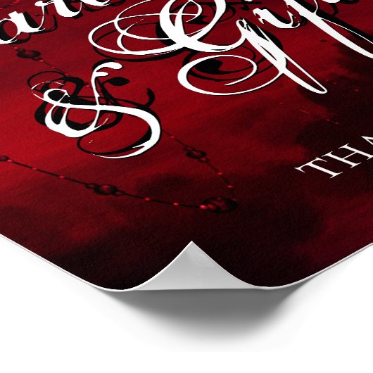 ゴシック様式 |黒と黒の赤のカードとギフト ポスター (角)