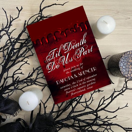 ゴシック様式 Blood and Gore Til Death Do Us Part 招待状