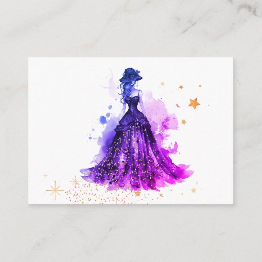 ゴシック様式Glam Quince紫色のエンクロージャカード エンクロージャーカード (裏面)