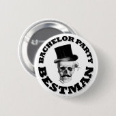 ゴシック様式steampunkのスカルのバチュラーパーティ 缶バッジ (正面&裏面)