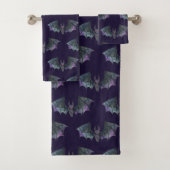 ゴシック水彩こうもりシームレスパターン バスタオルセット (インサイチュ)