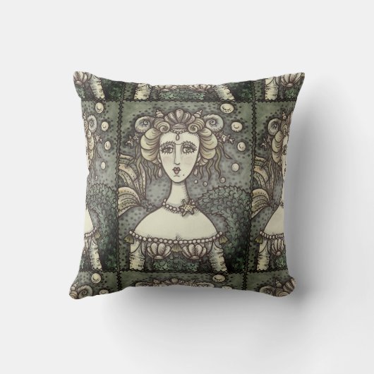 ゴシック海王星マーメイド装飾用クッションヴィンテージスタイル クッション (裏面)