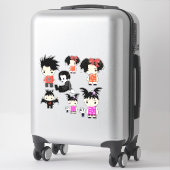 ゴシック漫画の男の子の女の子ラグドールアート シール (スーツケース)