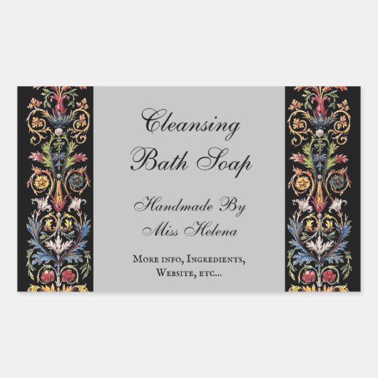 ゴシック照明付きアート編集可能プロダクトシール 長方形シール (正面)