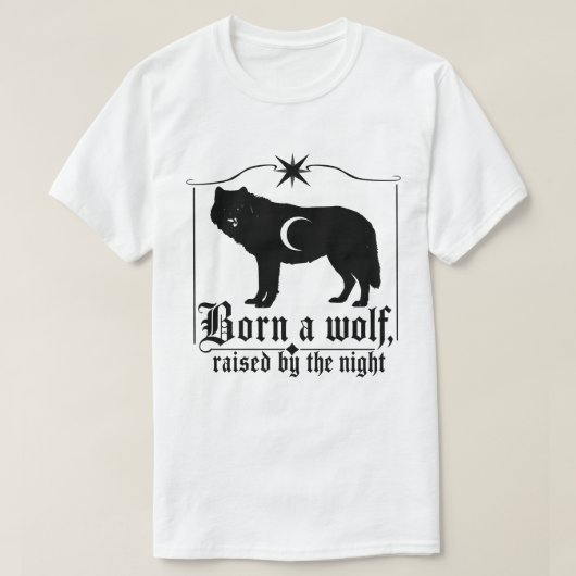 ゴシック狼Tシャツ 夜のなかで育まれて Tシャツ (デザイン正面)