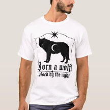 ゴシック狼Tシャツ 夜の獣に育てられし者