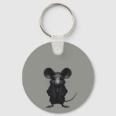 ゴシック猫とマウスの名前パーソナライズされたカスタムゴシック キーホルダー (裏面)