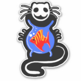 ゴシック猫害怖い猫カスタムカットのビニール貼り シール