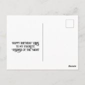 ゴシック猫 ゴシック誕生日メッセージ ポストカード (裏面)