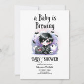 ゴシック男の赤ちゃんはブルーイングウィッチ幽霊クールドロン 招待状 (正面)